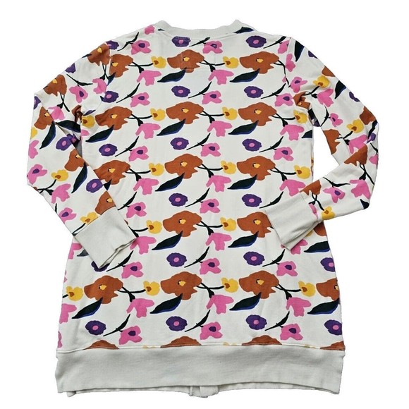 Evy's Tree Vivie in Bright Floral Sweatshirt Cardigan Sweater Size Large L - Picture 14 of 16